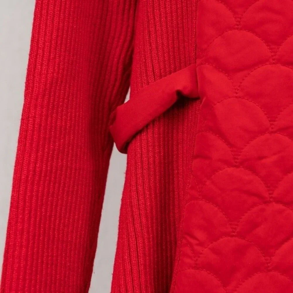 Sigrid Olsen quilted red jacket size S